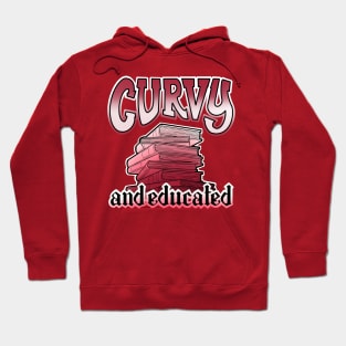 Curvy and educated, stack of red books Hoodie